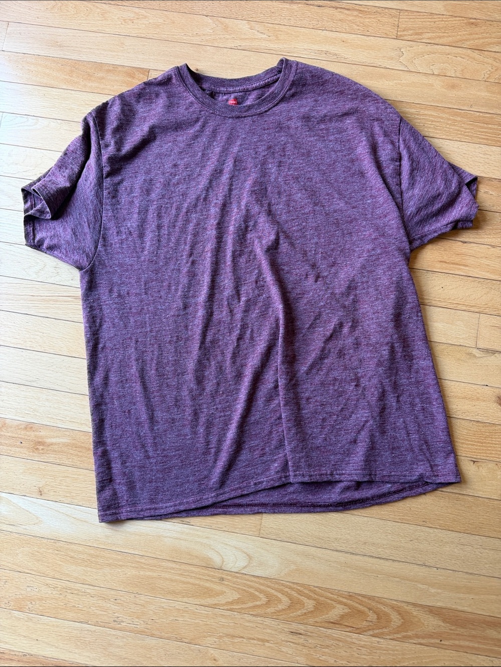 Hanes Men's Heathered Plum Short Sleeve Tee